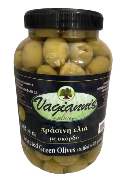 Grüne Oliven mit Knoblauch gefüllt 1kg | Minoas | Wien | Österreich